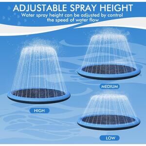 YAUNGEL 69in Splash Pad for Dogs: Non-Slip, Durable, Foldable Dog Pool, Blue